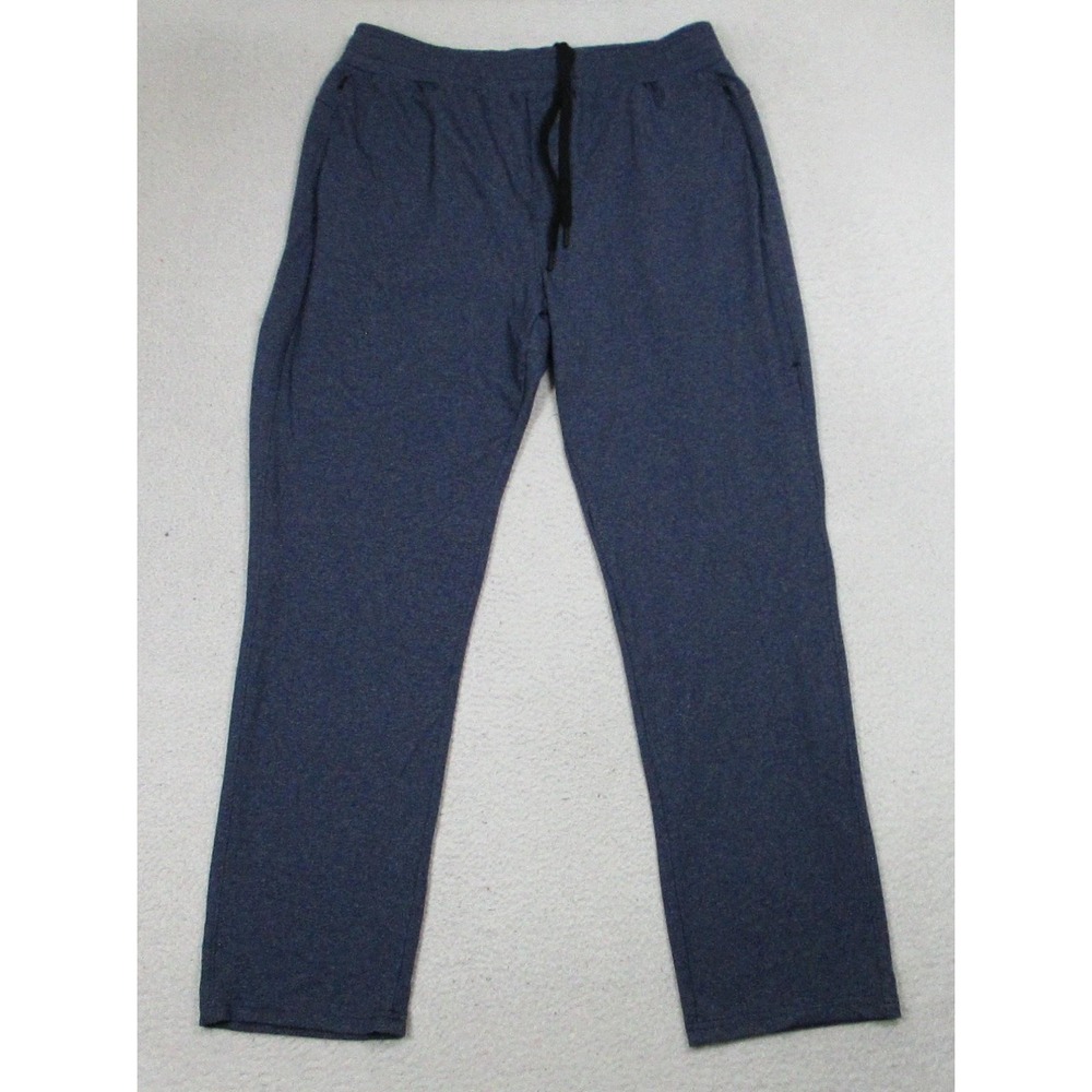 Public Rec Pants Mens 36x30 Blue Knit Joggers Sweatpants Stretch Zip Pockets